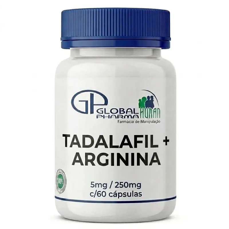 Tadalafil 5mg + Arginina 250mg c/60 cápsulas